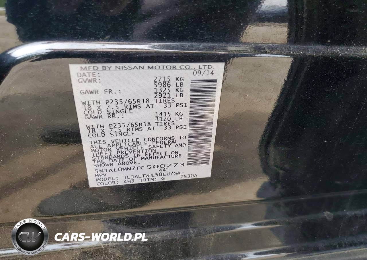 2015 Infiniti Qx60 Base VIN:5N1AL0MN7FC500273 - 12