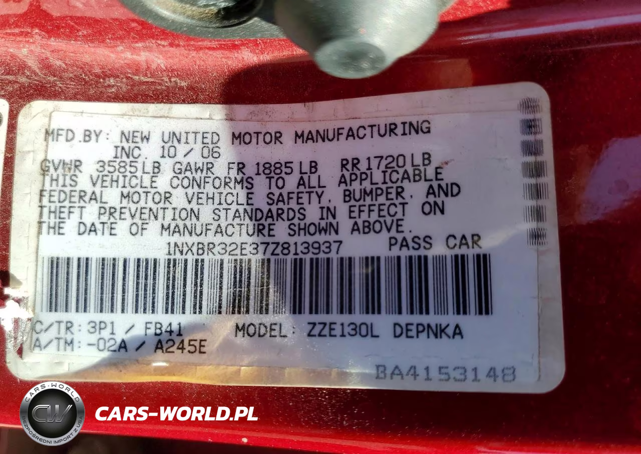 2007 Toyota Corolla Le VIN:1NXBR32E37Z813937 - 12