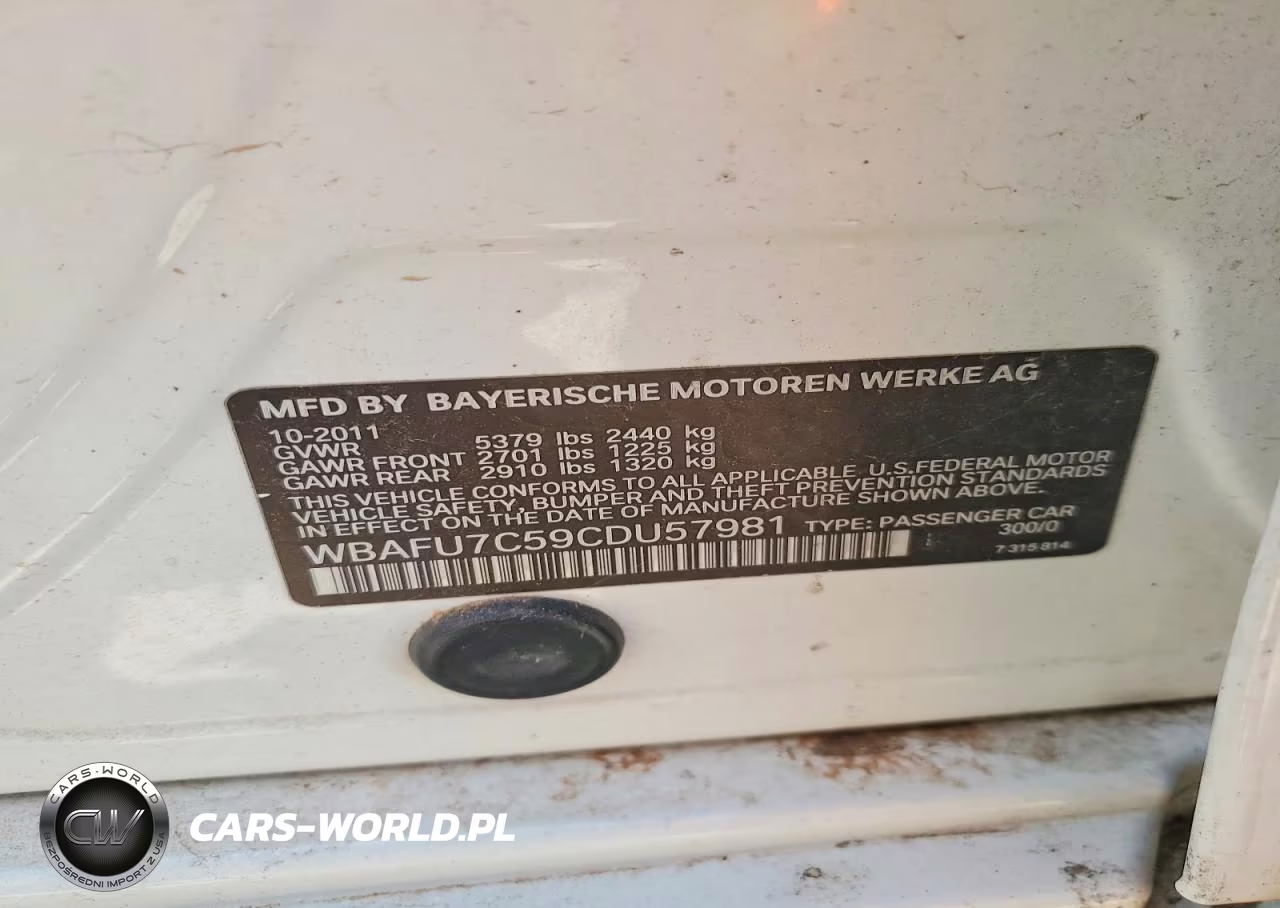 2012 BMW 535 Xi VIN:WBAFU7C59CDU57981 - 12