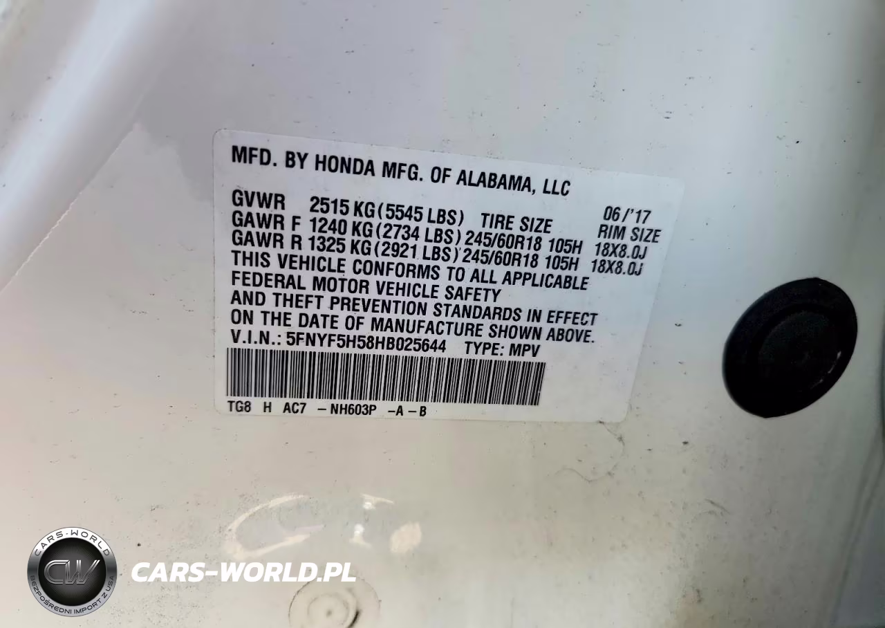2017 Honda Pilot Exl VIN:5FNYF5H58HB025644 - 13