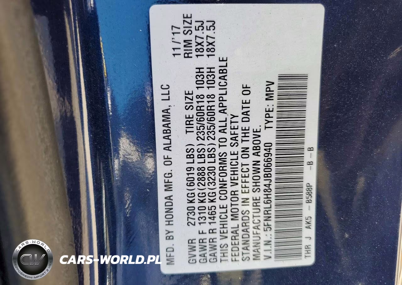 2018 Honda Odyssey Touring VIN:5FNRL6H84JB066940 - 13