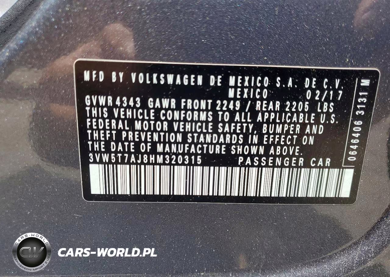 2017 Volkswagen Jetta Gli VIN:3VW5T7AJ8HM320315 - 12