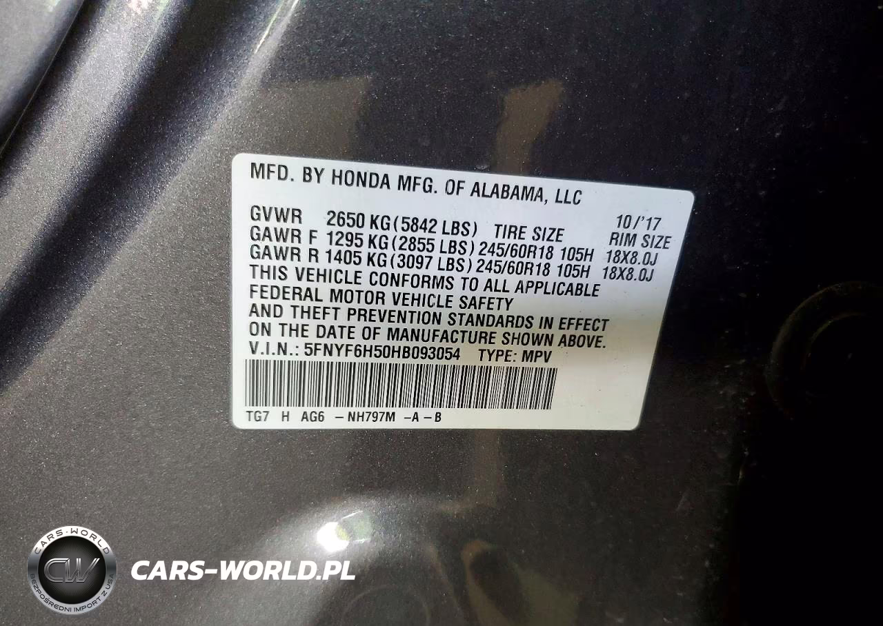 2017 Honda Pilot Exl VIN:5FNYF6H50HB093054 - 14