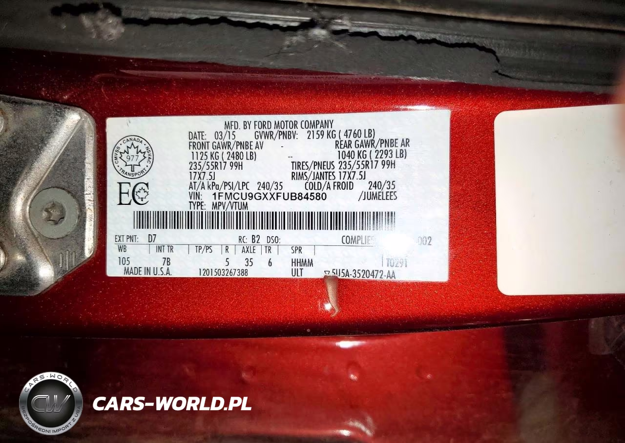 2015 Ford Escape Se VIN:1FMCU9GXXFUB84580 - 13