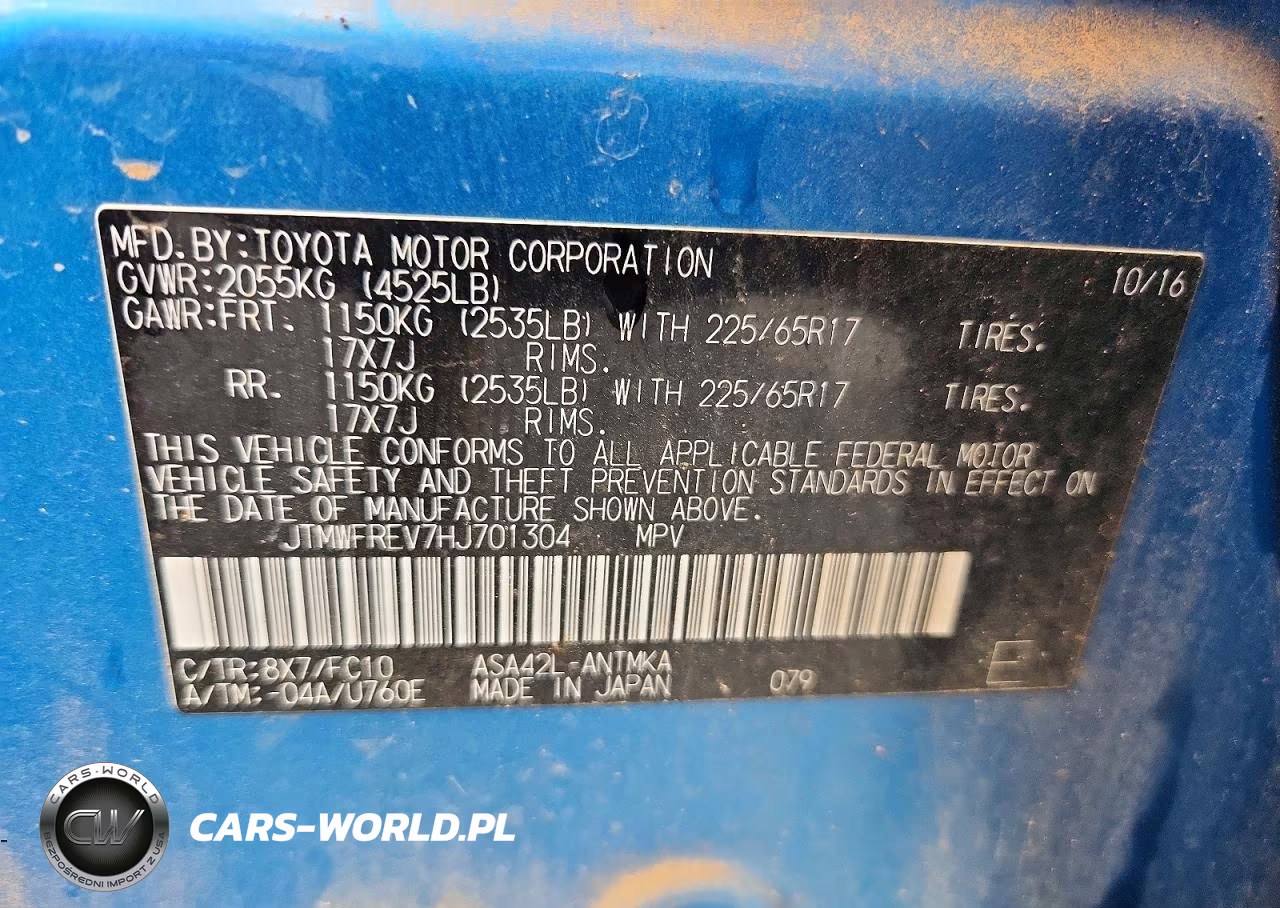 2017 Toyota Rav4 Xle VIN:JTMWFREV7HJ701304 - 13