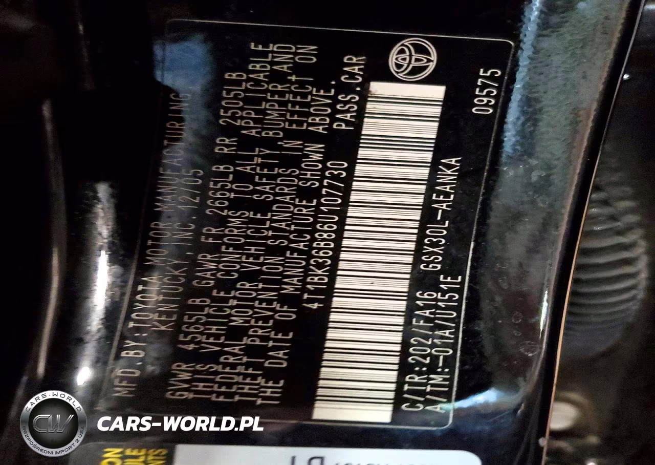 2006 Toyota Avalon Xl VIN:4T1BK36B86U107730 - 12