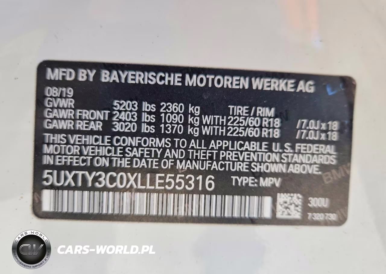 2020 BMW X3 Sdrive30I VIN:5UXTY3C0XLLE55316 - 12