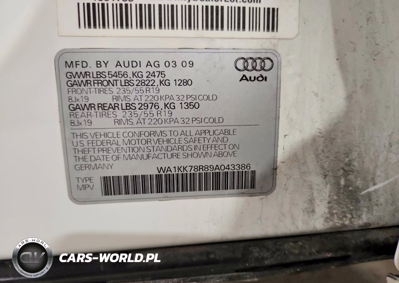 2009 Audi Q5 3.2 VIN:WA1KK78R89A043386 - 13