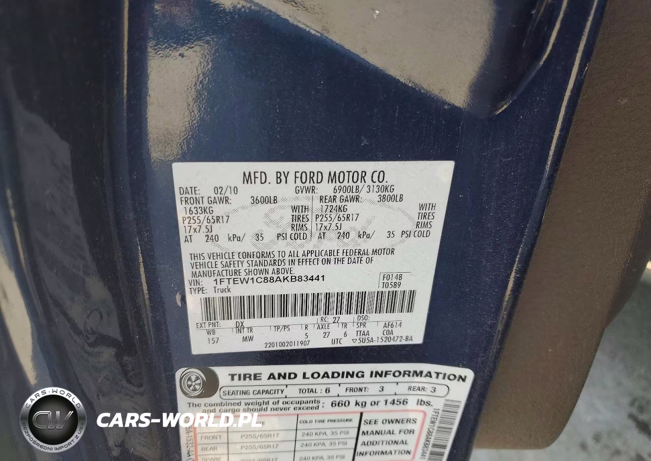 2010 Ford F150 Supercrew VIN:1FTEW1C88AKB83441 - 12