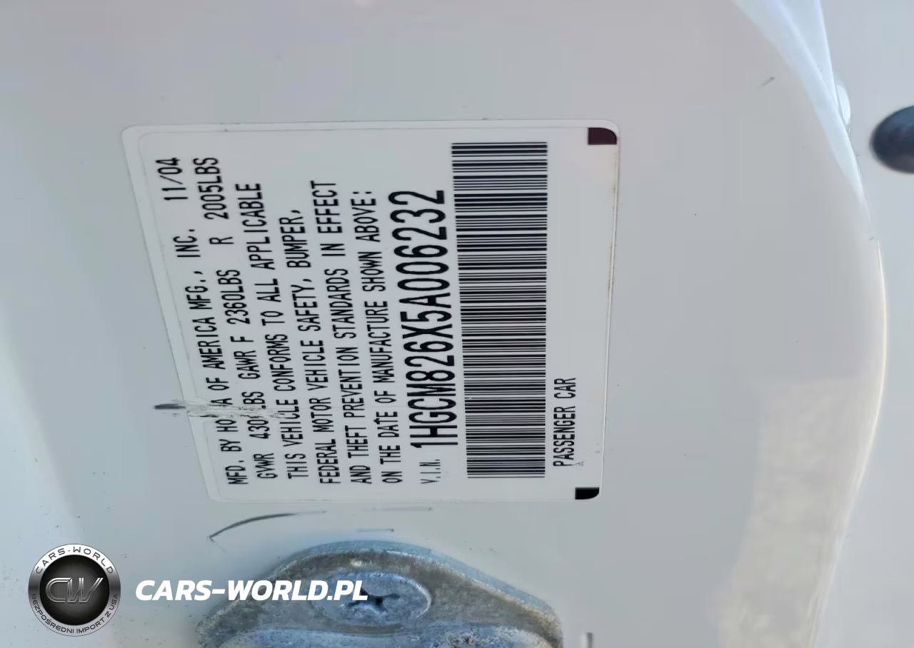 2005 Honda Accord Ex VIN:1HGCM826X5A006232 - 12