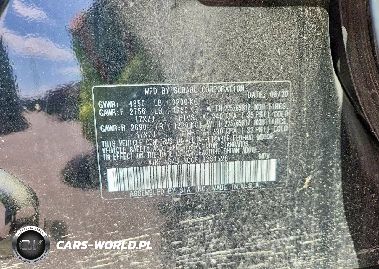 2020 Subaru Outback Premium VIN:4S4BTACC8L3231528 - 13