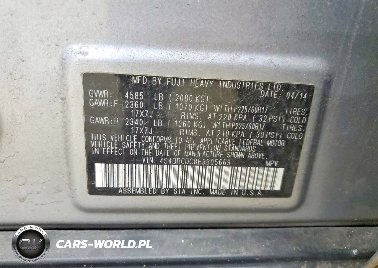 2014 Subaru Outback VIN:4S4BRCDC8E3305669 - 13