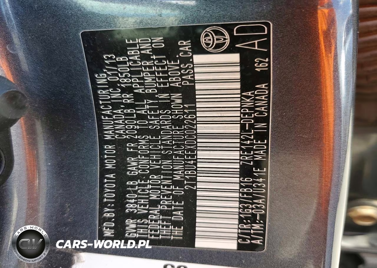 2013 Toyota Corolla Le VIN:2T1BU4EEXDC022611 - 12