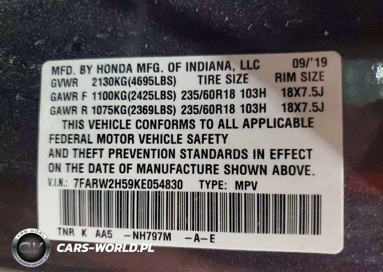 2019 Honda Cr-V Ex VIN:7FARW2H59KE054830 - 13