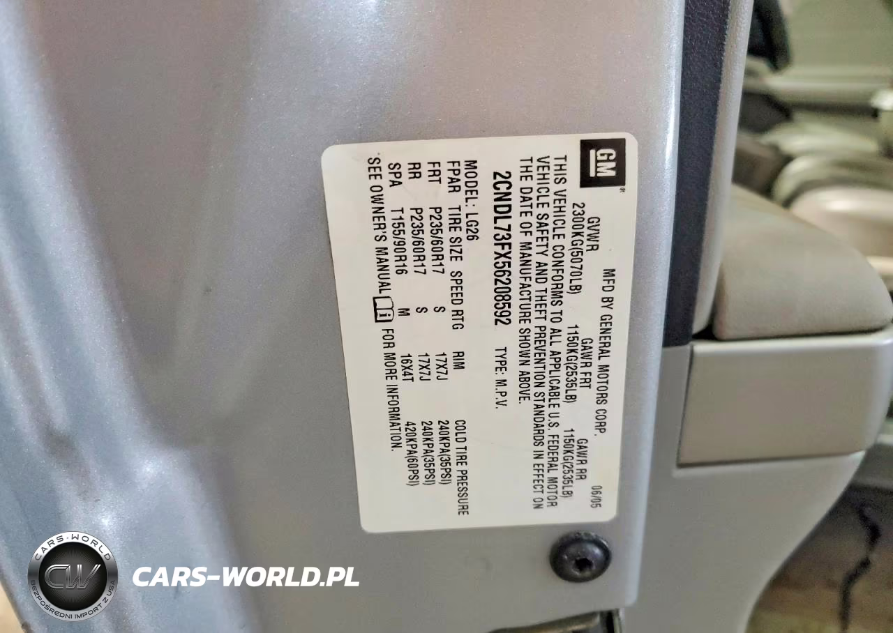 2005 Chevrolet Equinox Lt VIN:2CNDL73FX56208592 - 14