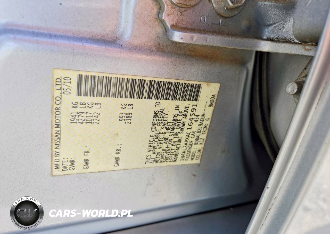 2010 Nissan Altima 2.5 VIN:1N4AL2APXAC164591 - 12