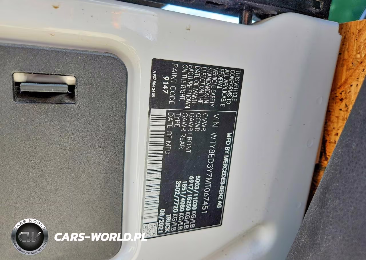 2021 Mercedes Benz Sprinter 3500 VIN:W1Y8ED3Y7MT067451 - 15
