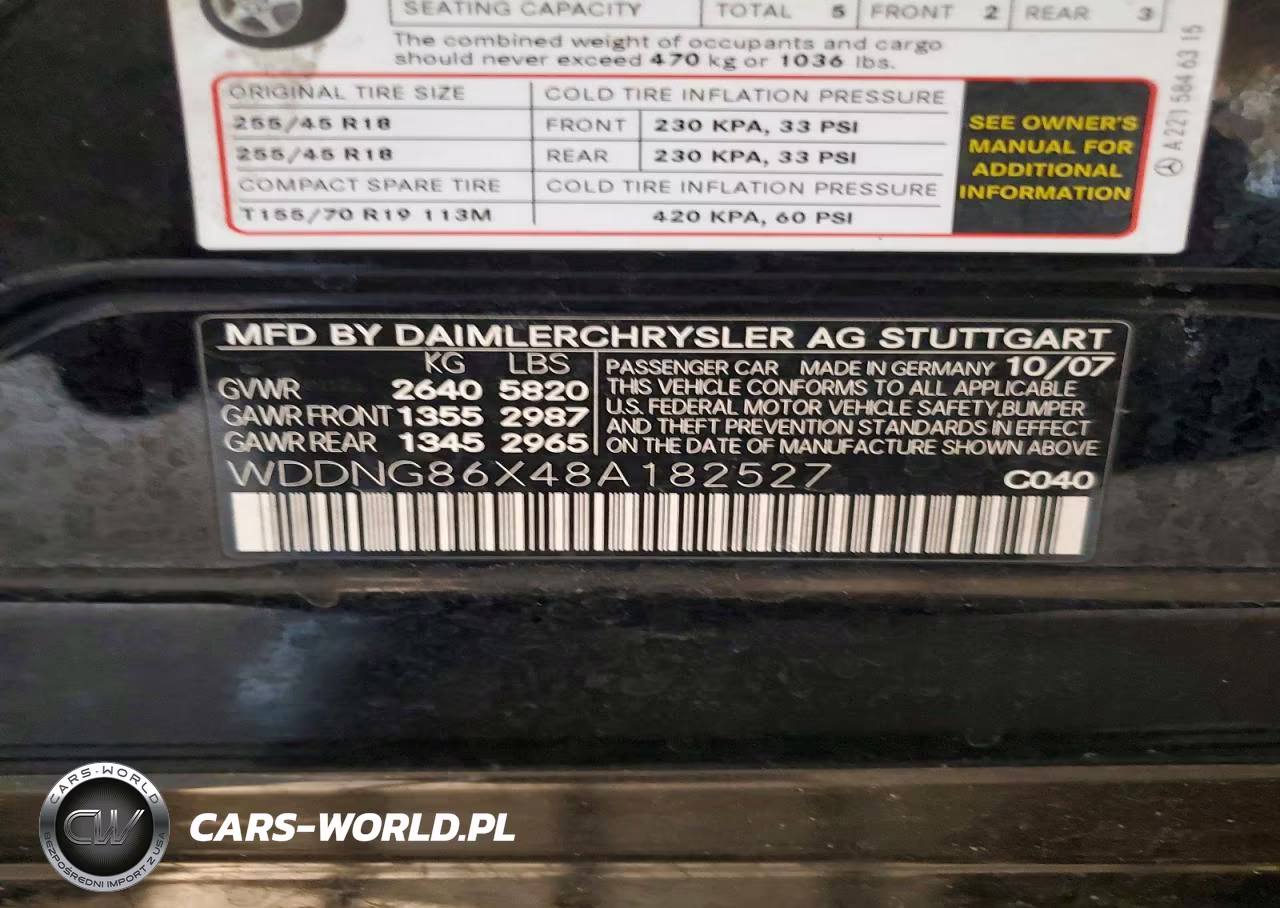 2008 Mercedes-Benz S 550 4Matic VIN:WDDNG86X48A182527 - 12