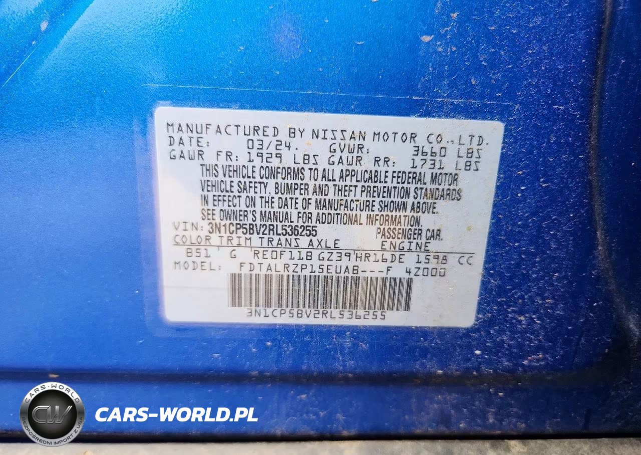 2024 Nissan Kicks S VIN:3N1CP5BV2RL536255 - 12
