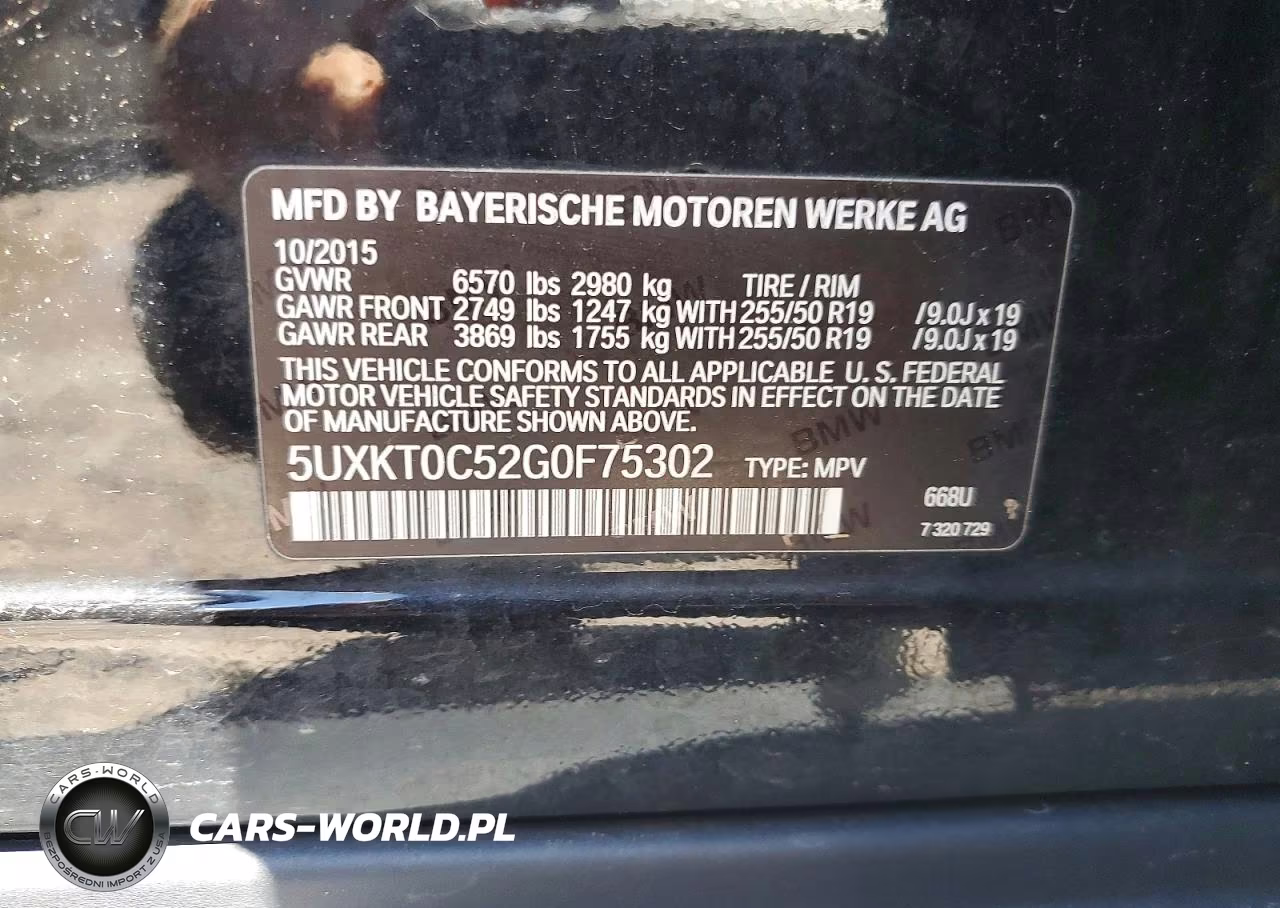 2016 BMW X5 Xdr40E VIN:5UXKT0C52G0F75302 - 12