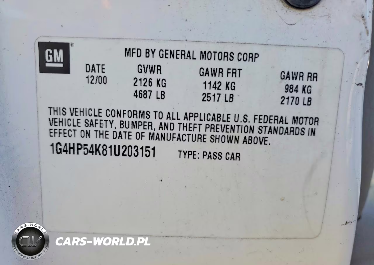 2001 Buick Lesabre Custom VIN:1G4HP54K81U203151 - 13