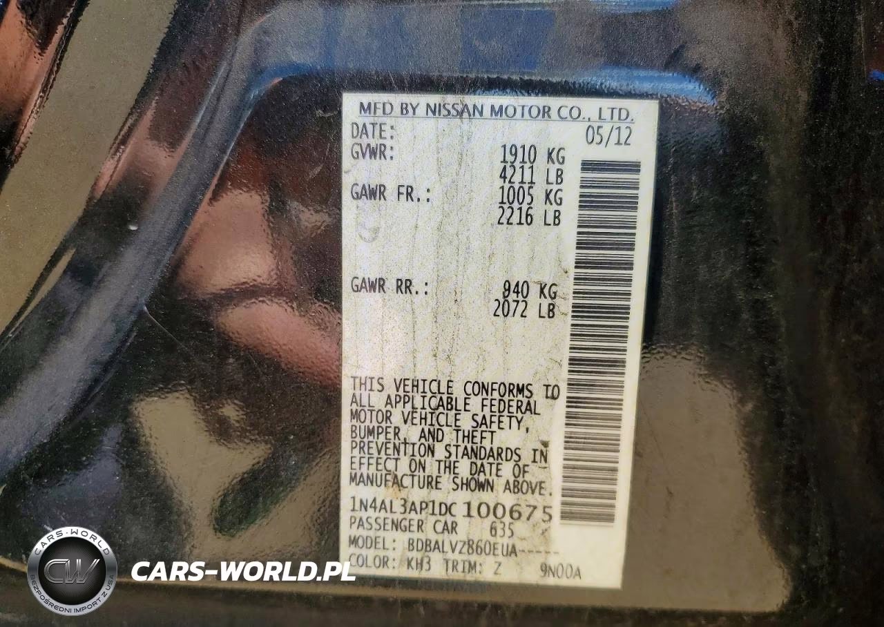 2013 Nissan Altima 2.5 VIN:1N4AL3AP1DC100675 - 13
