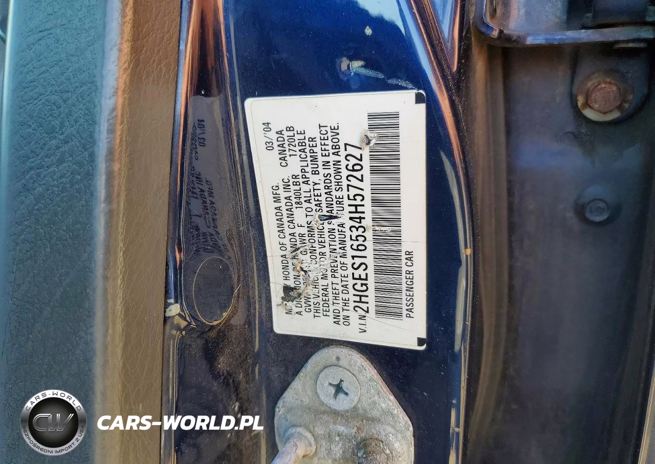2004 Honda Civic Lx VIN:2HGES16534H572627 - 12