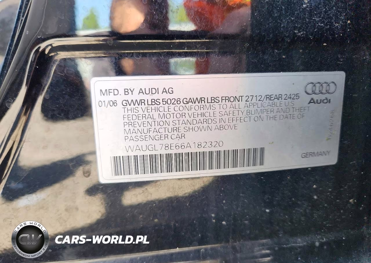 2006 Audi S4 Quattro VIN:WAUGL78E66A182320 - 12