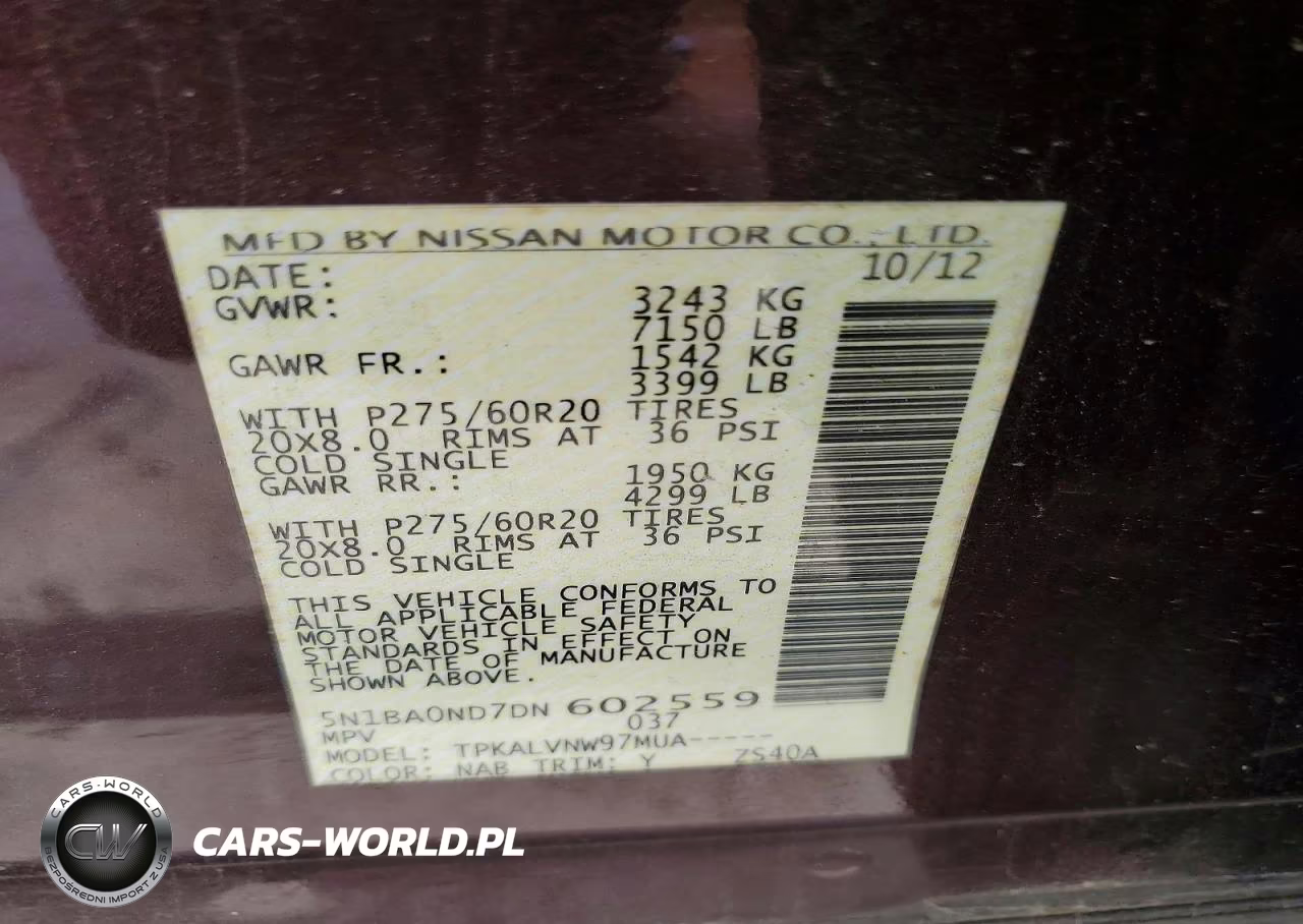 2013 Nissan Armada Sv VIN:5N1BA0ND7DN602559 - 13