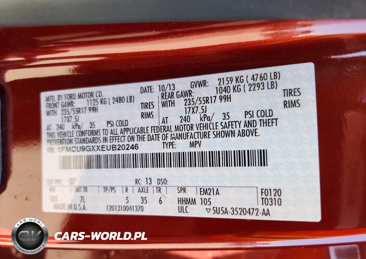 2014 Ford Escape Se VIN:1FMCU9GXXEUB20246 - 13