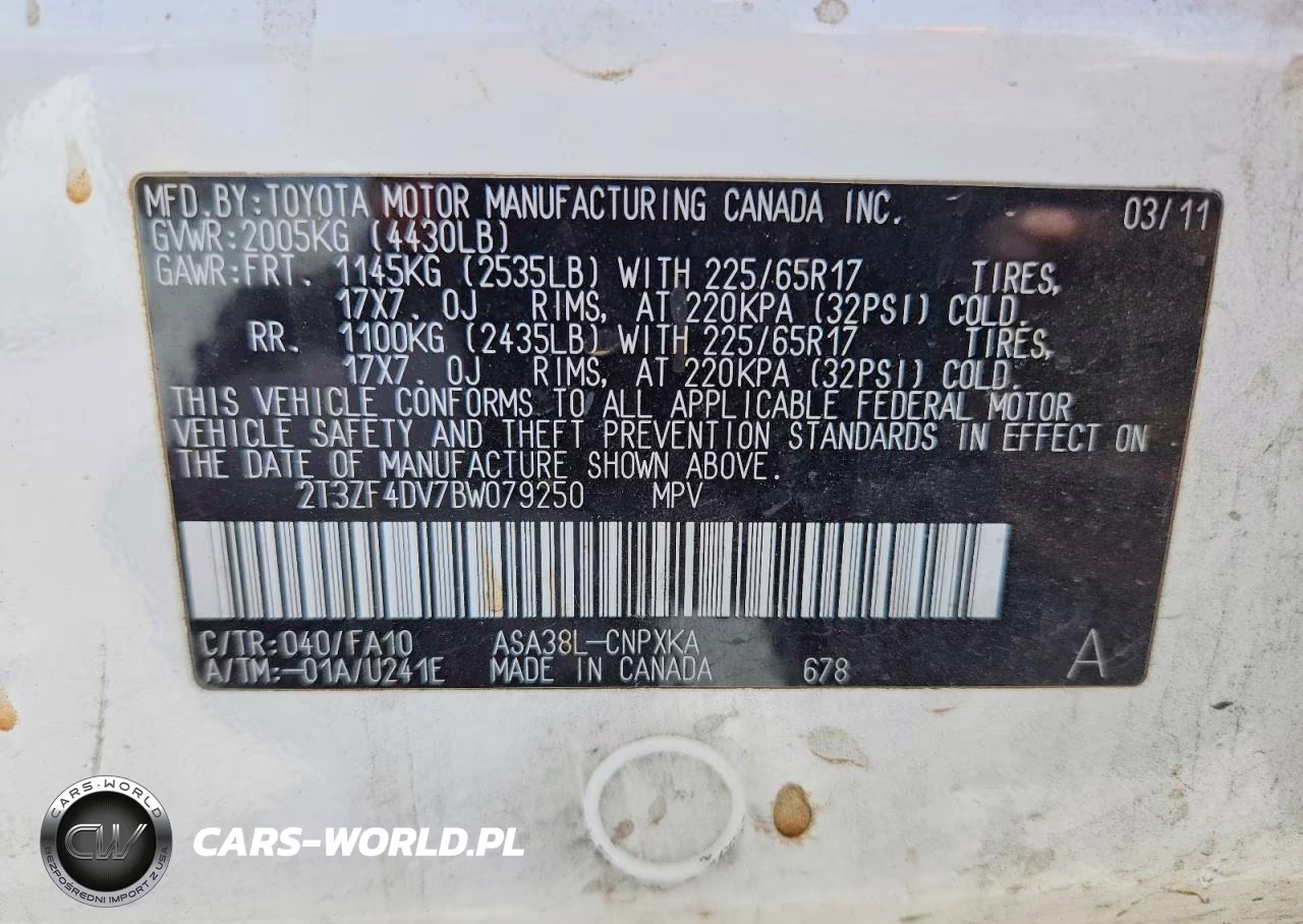 2011 Toyota Rav4 Base VIN:2T3ZF4DV7BW079250 - 14