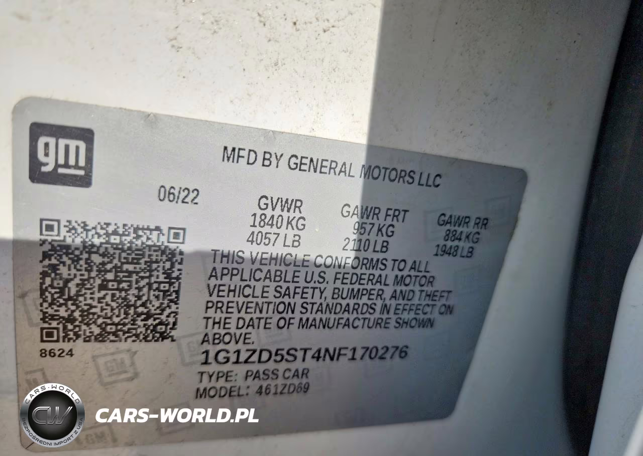 2022 Chevrolet Malibu Lt VIN:1G1ZD5ST4NF170276 - 13