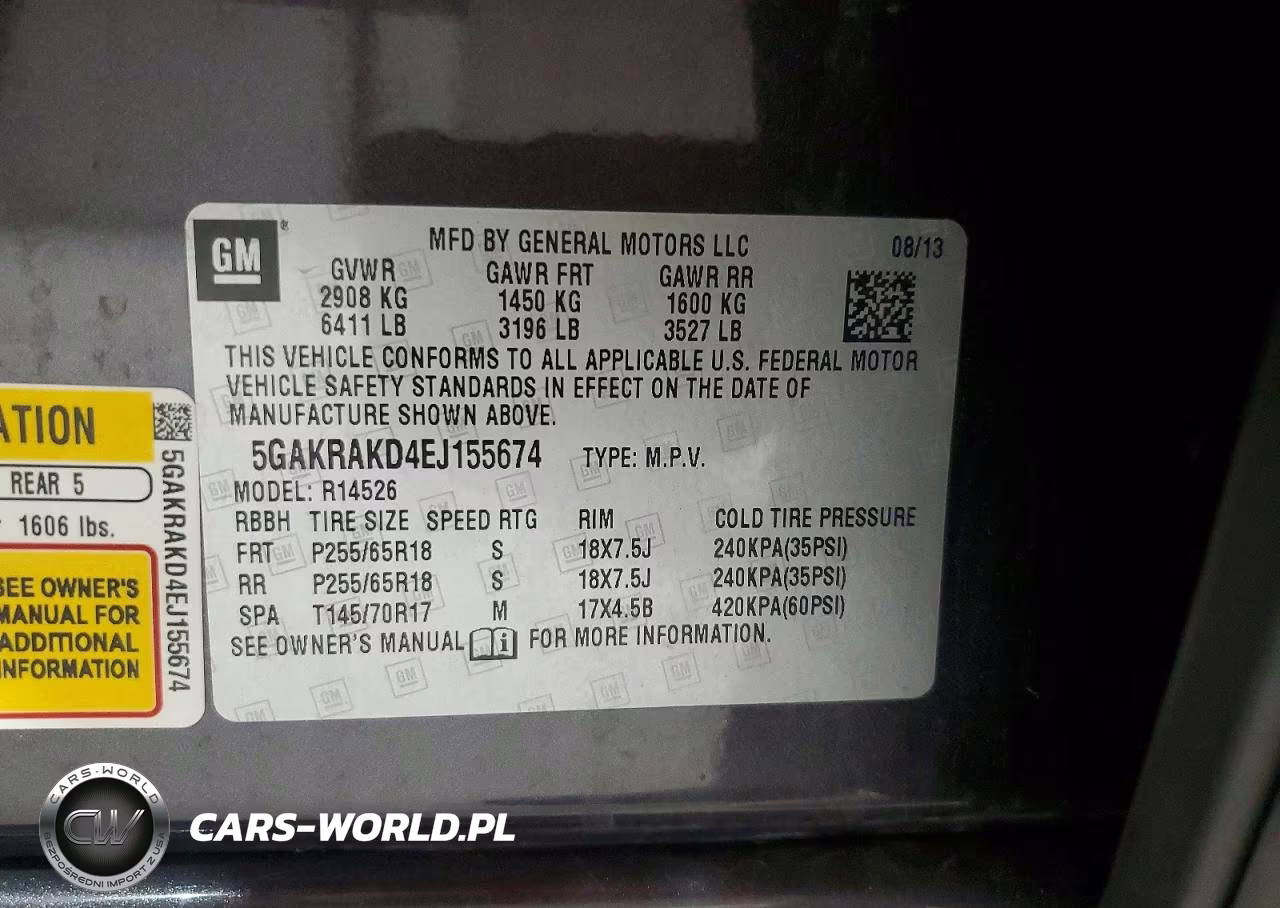 2014 Buick Enclave VIN:5GAKRAKD4EJ155674 - 13