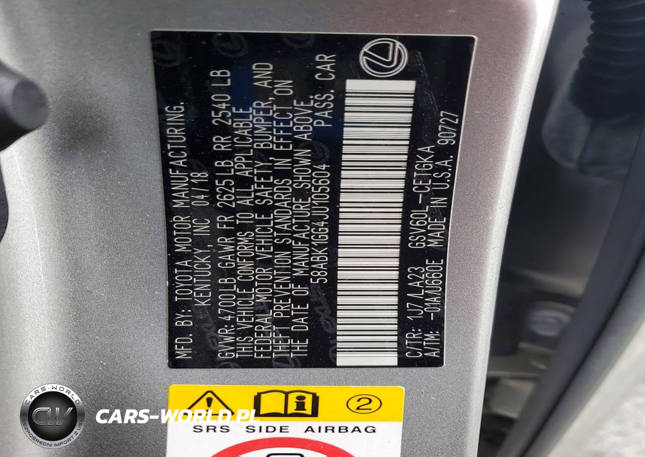 2018 Lexus Es 350 VIN:58ABK1GG4JU105604 - 12