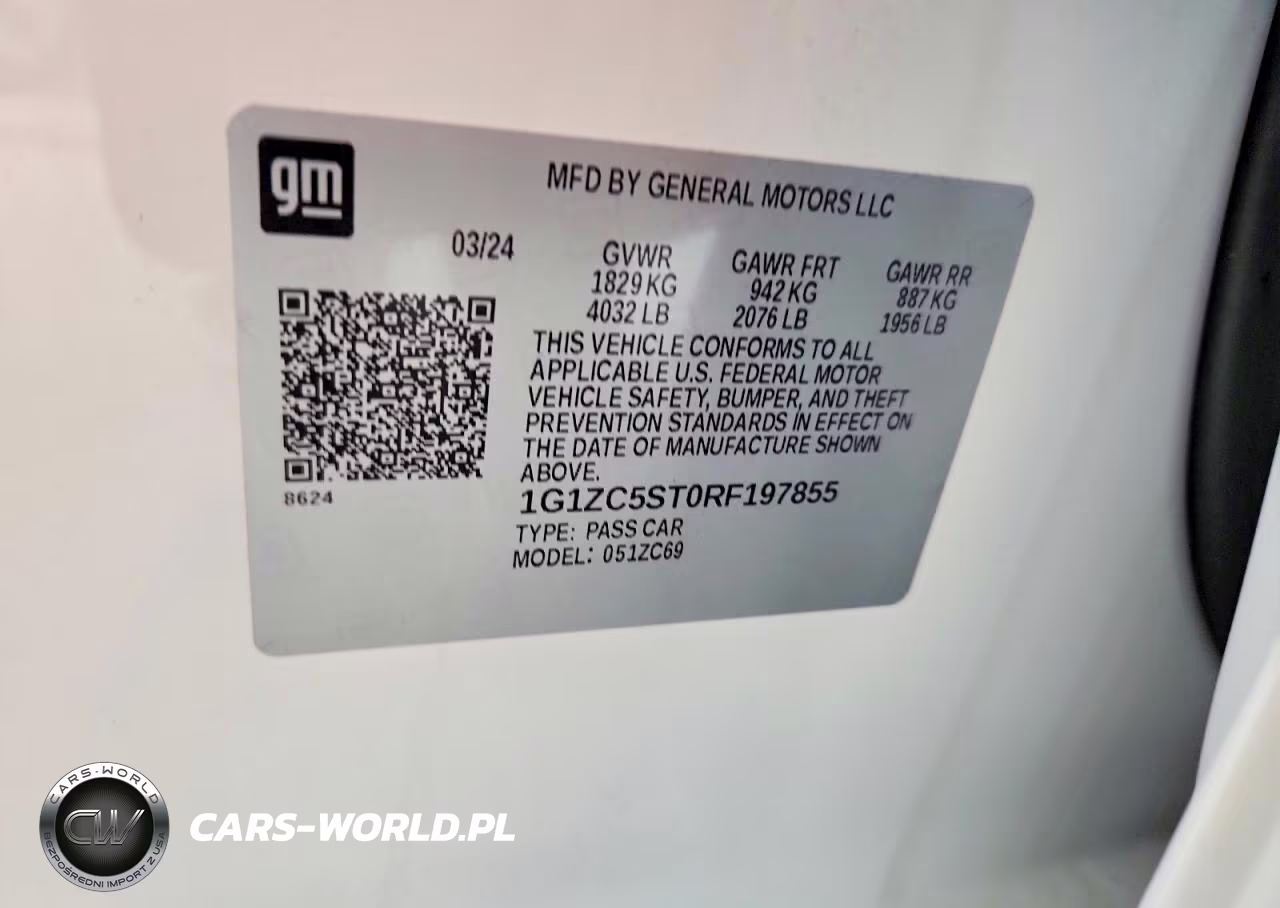 2024 Chevrolet Malibu Ls VIN:1G1ZC5ST0RF197855 - 12
