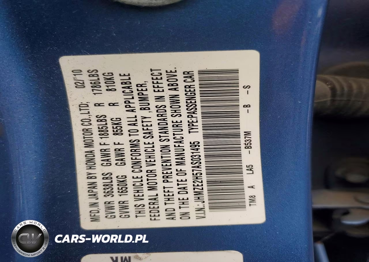 2010 Honda Insight Lx VIN:JHMZE2H57AS031495 - 13