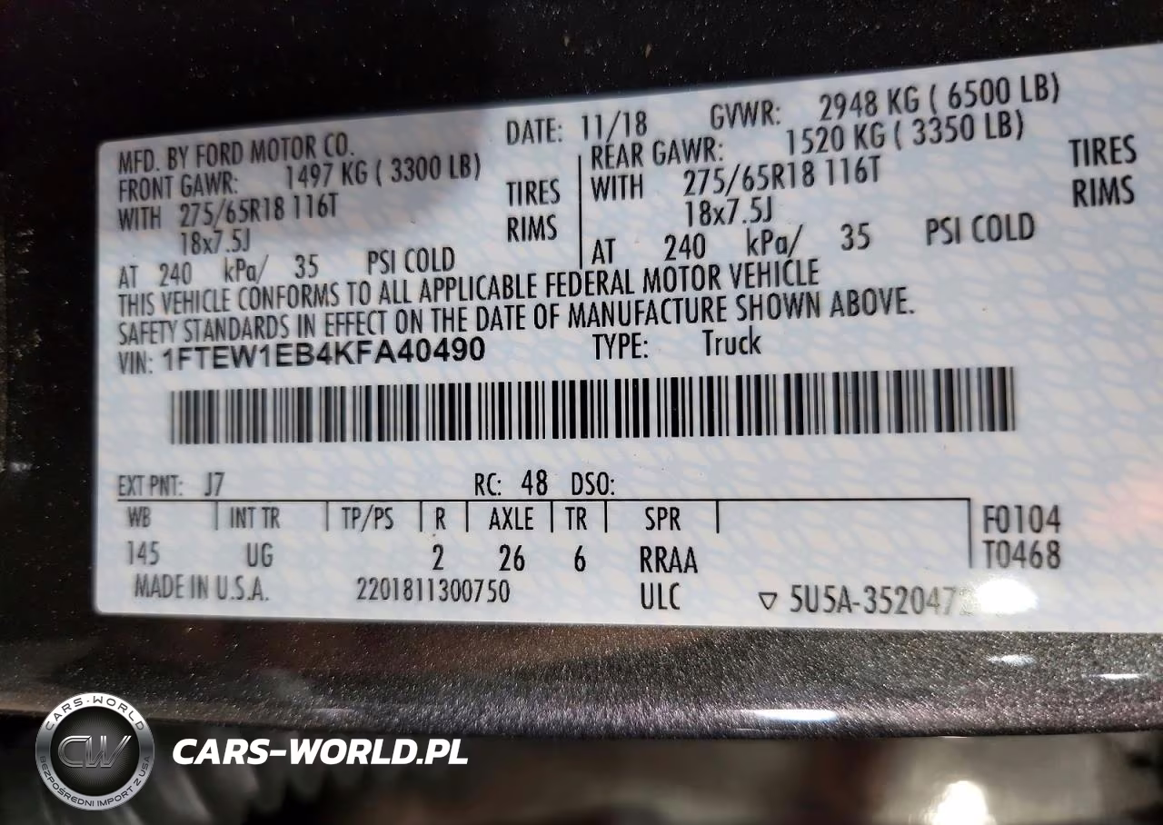 2019 Ford F150 Supercrew VIN:1FTEW1EB4KFA40490 - 12