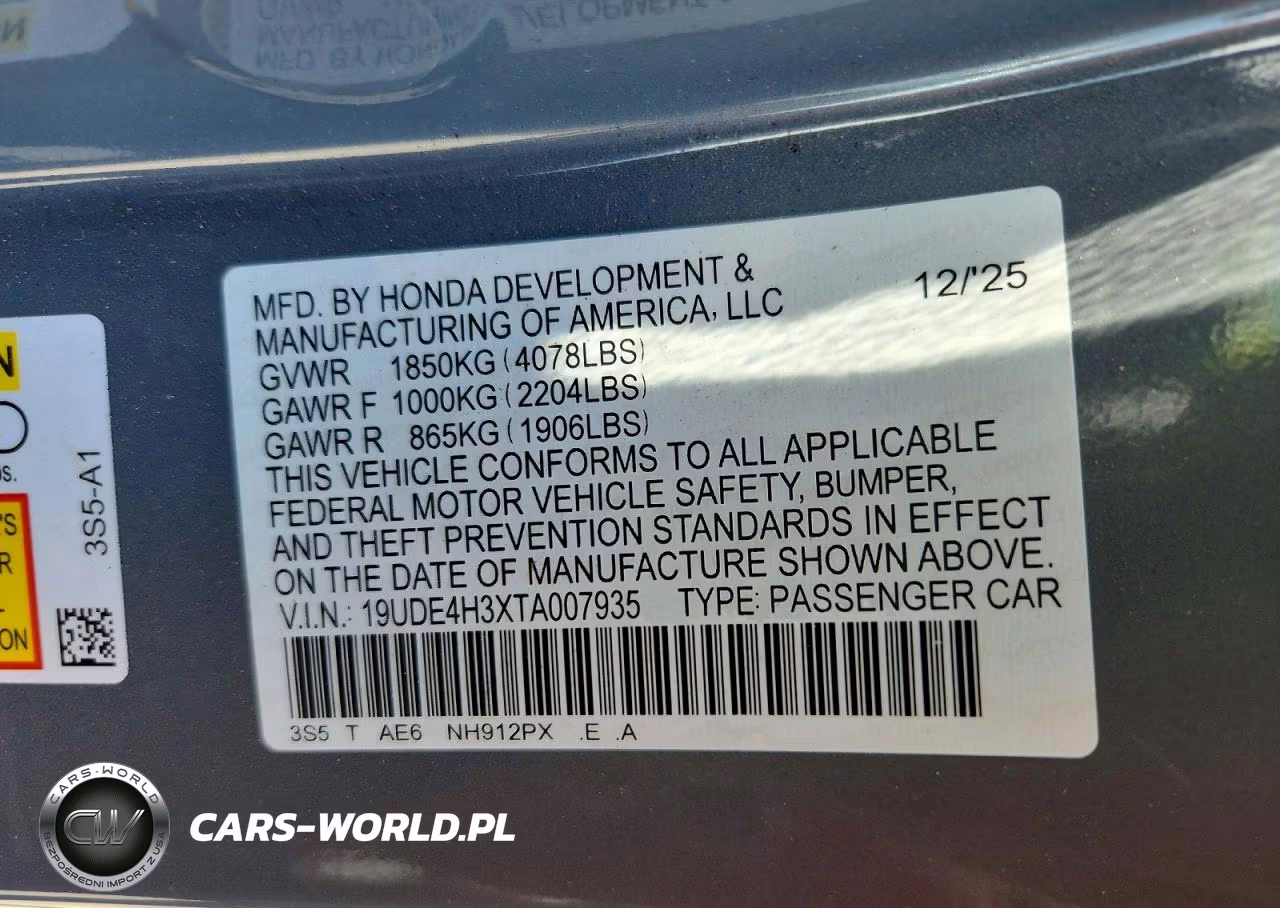 2026 Acura Integra A-Spec VIN:19UDE4H3XTA007935 - 12