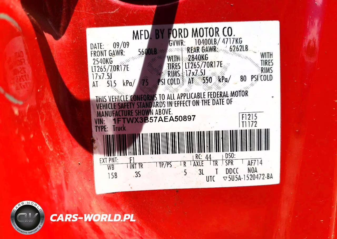 2010 Ford F350 Super Duty VIN:1FTWX3B57AEA50897 - 12