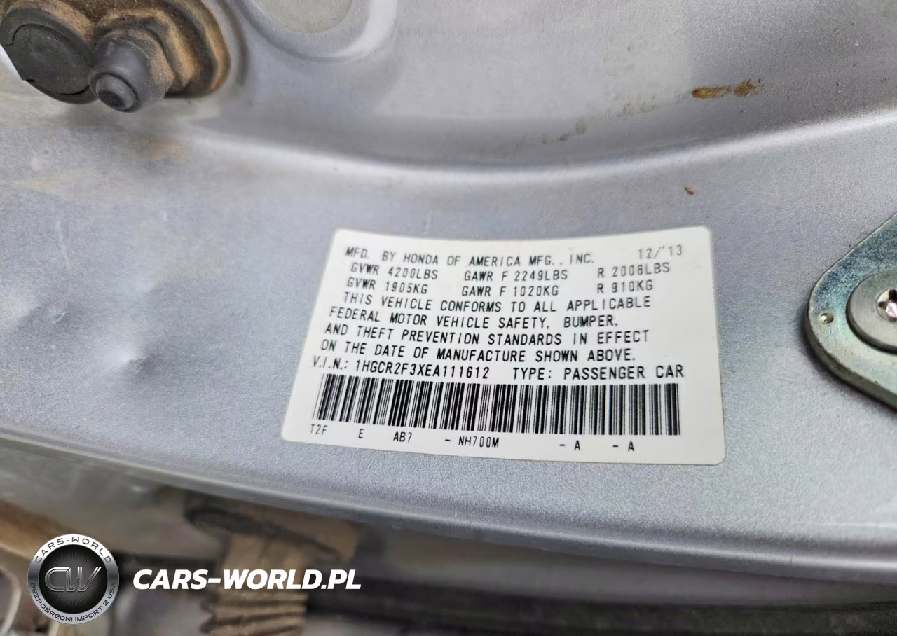 2014 Honda Accord Lx VIN:1HGCR2F3XEA111612 - 12