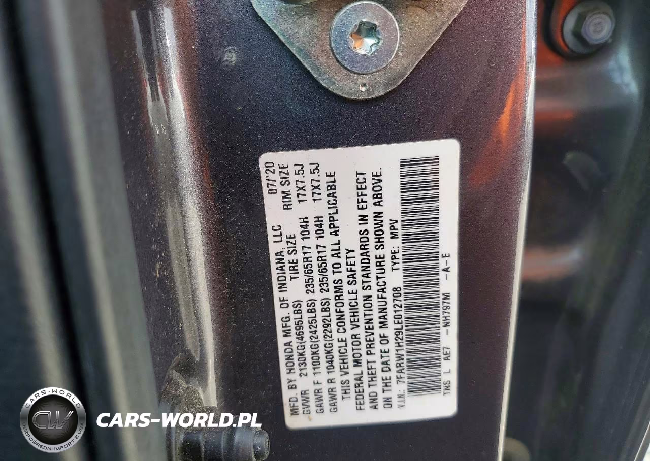 2020 Honda Cr-V Lx VIN:7FARW1H29LE012708 - 13