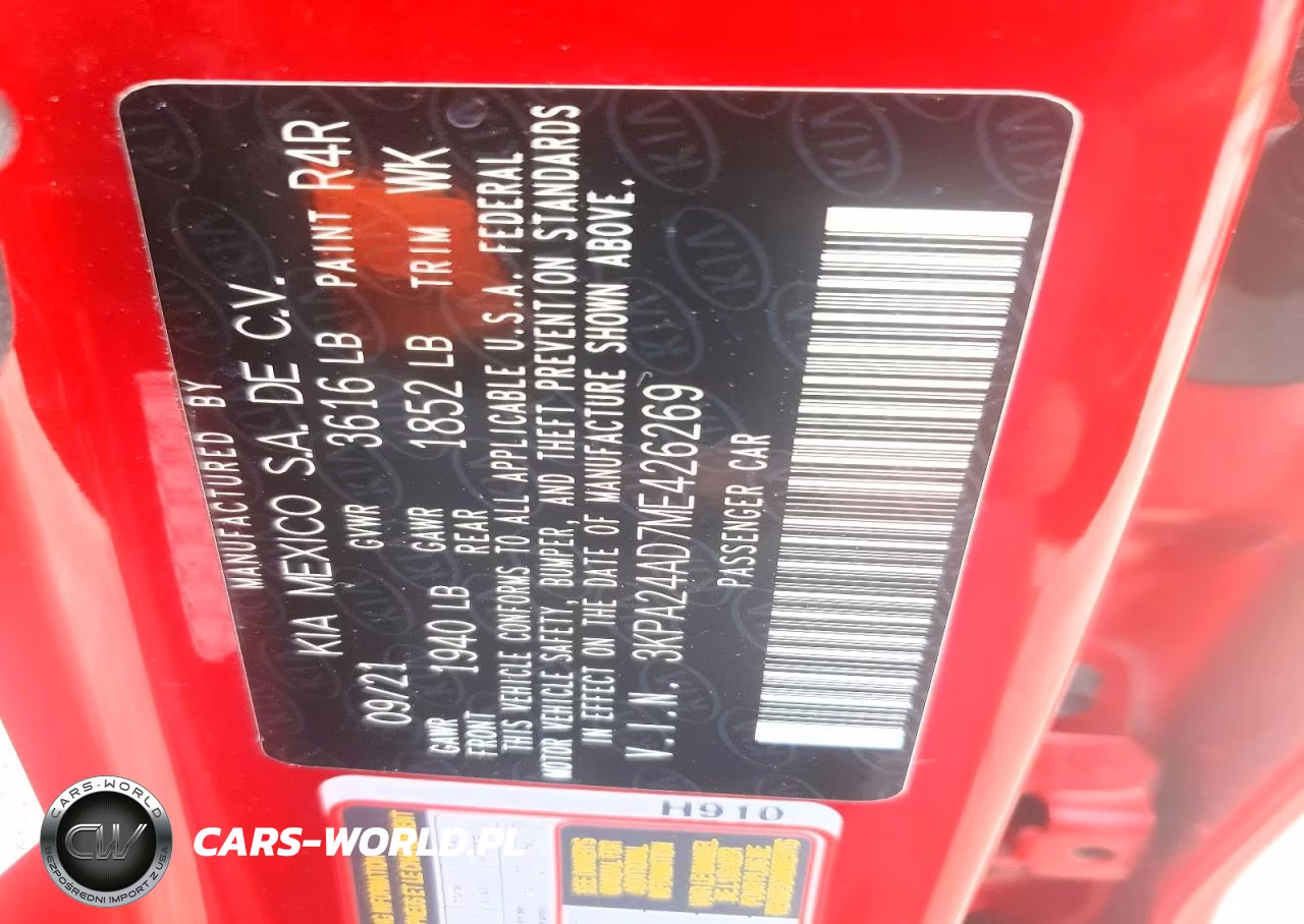 2021 Kia Rio S VIN:3KPA24AD7ME426269 - 13