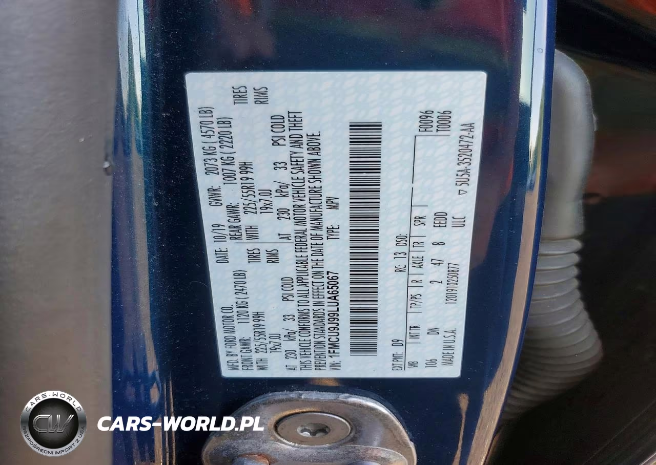 2020 Ford Escape Titanium VIN:1FMCU9J99LUA65067 - 13