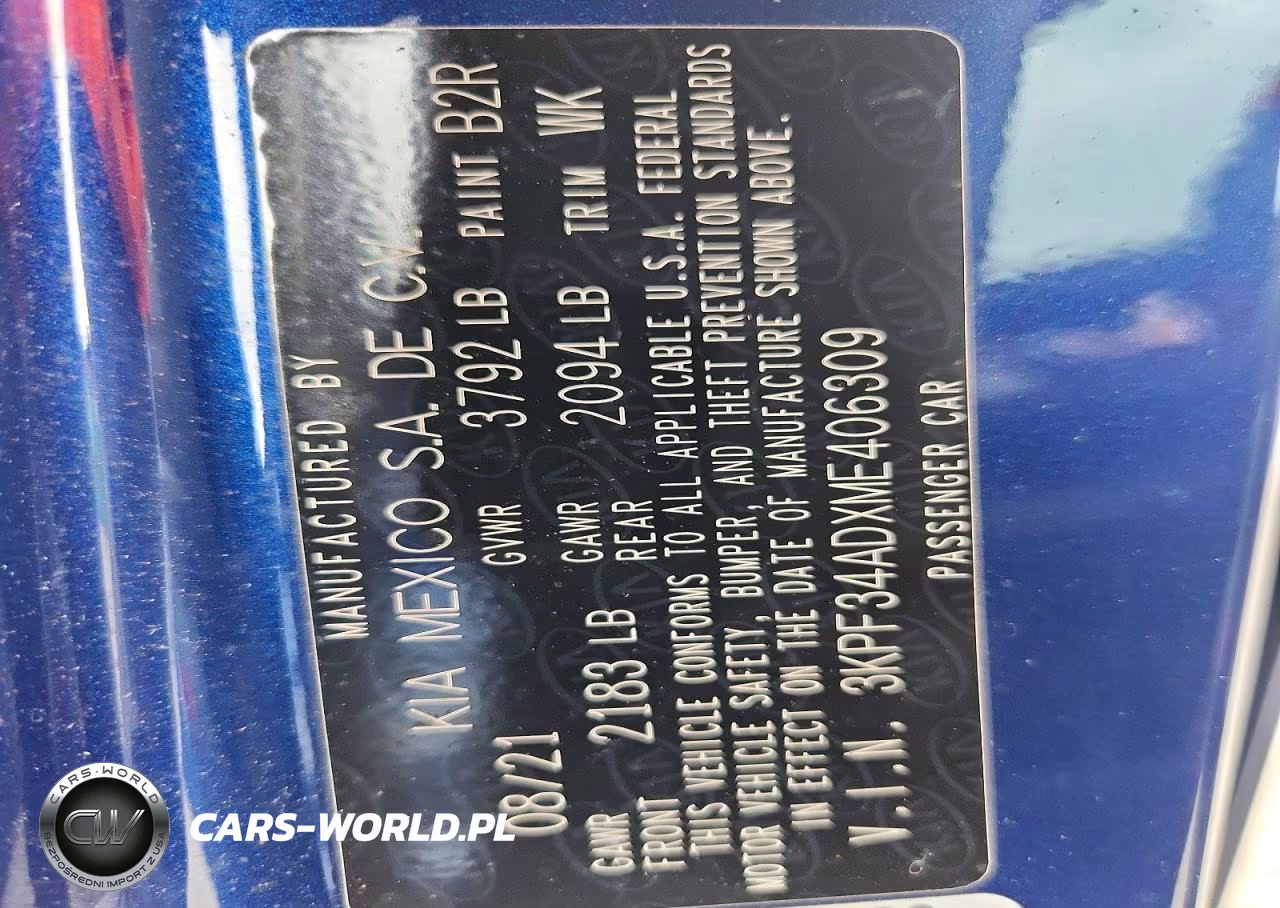 2021 Kia Forte Gt Line VIN:3KPF34ADXME406309 - 13