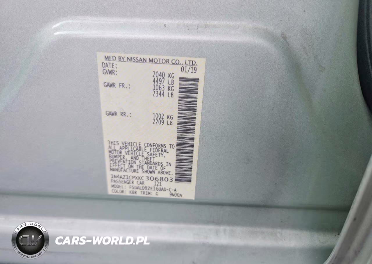 2019 Nissan Leaf Sv VIN:1N4AZ1CPXKC306803 - 12