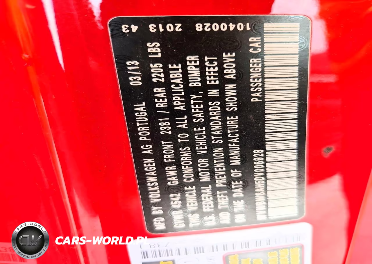 2013 Volkswagen Eos Komfort VIN:WVWBW8AH5DV006928 - 13