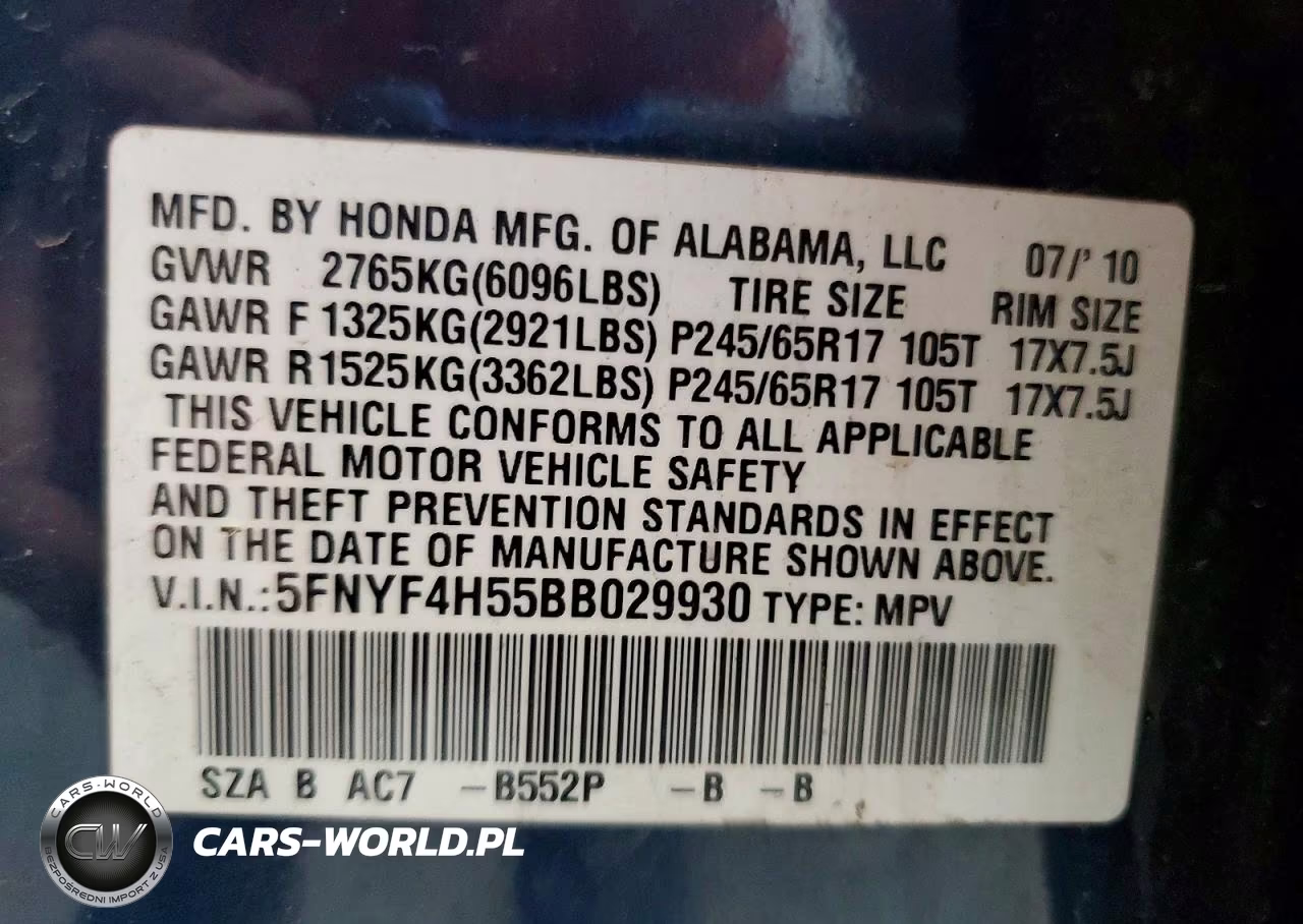 2011 Honda Pilot Exl VIN:5FNYF4H55BB029930 - 13