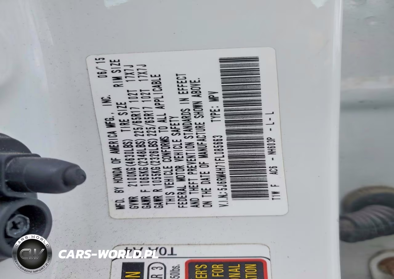 2015 Honda Cr-V Exl VIN:5J6RM4H71FL085663 - 12
