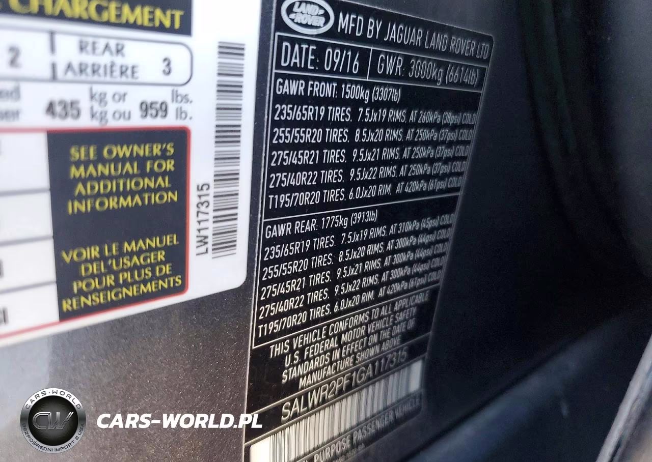 2016 Land Rover Range Rover Sport Hse VIN:SALWR2PF1GA117315 - 13