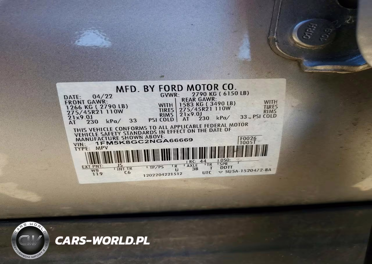 2022 Ford Explorer St VIN:1FM5K8GC2NGA66669 - 13